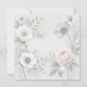 青い開花保存日付 招待状 (裏面)