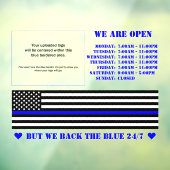 [青い防線] 地元の警察を支援するビジネス ウィンドウサイン (シート3)