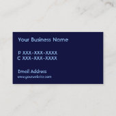 青い陰のシンプルなモノグラムのカスタムな名刺 名刺 (裏面)