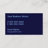 青い陰のシンプルなモノグラムのカスタムな名刺 名刺 (裏面)
