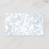 青い陳腐なフローラディスプレイシャワーカード 名刺 (裏面)