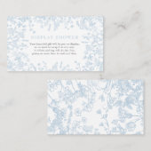 青い陳腐なフローラディスプレイシャワーカード 名刺 (正面/裏面)