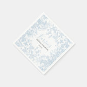 青い陳腐なフローラブライダルシャワー招待状 スタンダードカクテルナプキン (角)