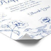 青い陳腐な赤ちゃんシャワーおむつラッフルサイン ポスター (角)