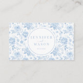 青い陶器ウェディングフラットプレイスカード プレイスカード (裏面)