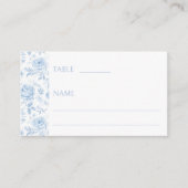 青い陶器ウェディングフラットプレイスカード プレイスカード (正面)