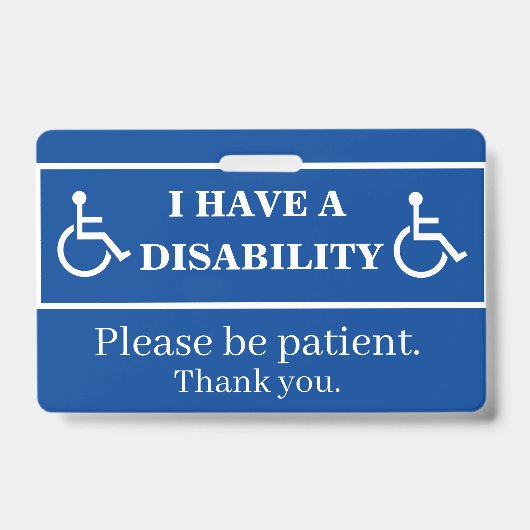 青い障害バッジ バッジ (正面)