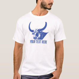 青い雄牛の頭のシルエットアイコン Tシャツ