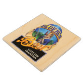 青い雌鶏ビール木コースター ウッドコースター (アングル)