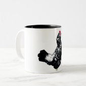 青い雌鶏# 2 ツートーンマグカップ (正面左)