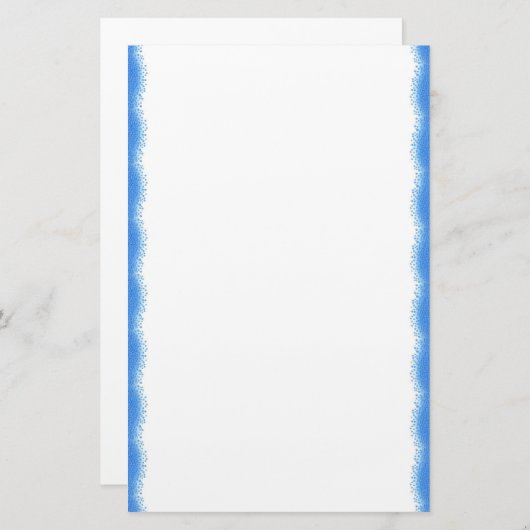 青い雨滴のボーダー文房具 便箋 (正面/裏面)