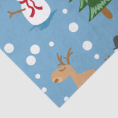 青い雪だるまと赤、黄色の贈り物 薄葉紙 (詳細)