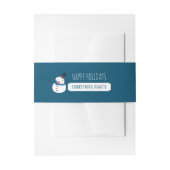 青い雪だるまのクリスマスパーティー 招待状ベリーバンド (正面例)