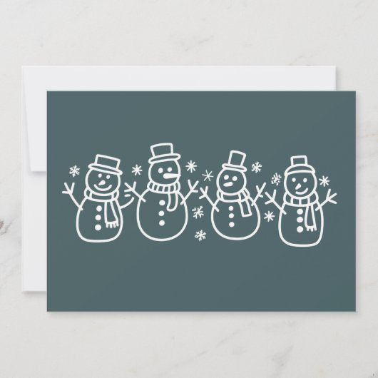 青い雪だるまのクリスマスホリデー冬のお祭り シーズンカード (正面)