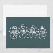 青い雪だるまのクリスマスホリデー冬のフェスティブ Xmas シーズンカード (正面/裏面)