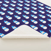 青い雪だるまのブラー シェルパブランケット (3/4)