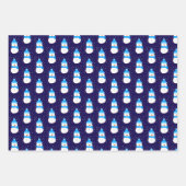 青い雪だるまのブラー ラッピングペーパーシート (正面3)