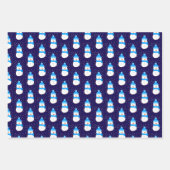 青い雪だるまのブラー ラッピングペーパーシート (正面)