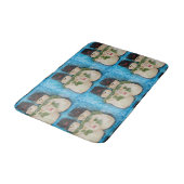 青い雪だるま家族 バスマット (アングル)