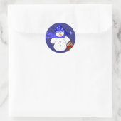 青い雪だるま ラウンドシール (バッグ)