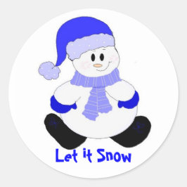 青い雪だるま ラウンドシール