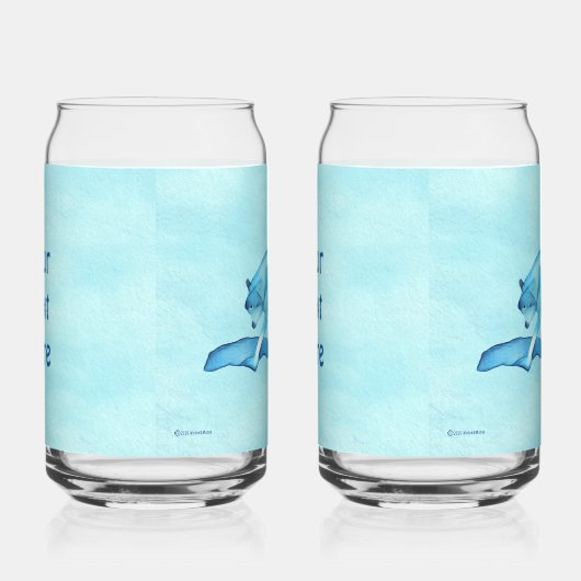 青い雪のオオカミ ガラス缶 (右)