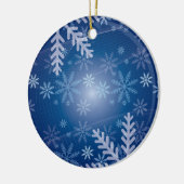 青い雪のクリスマスオーナメント セラミックオーナメント (左)