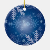 青い雪のクリスマスオーナメント セラミックオーナメント (裏面)