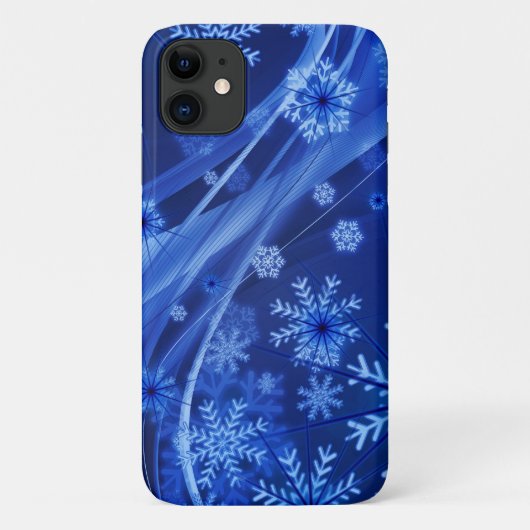 青い雪のクリスマススワール Case-Mate iPhoneケース (裏面)