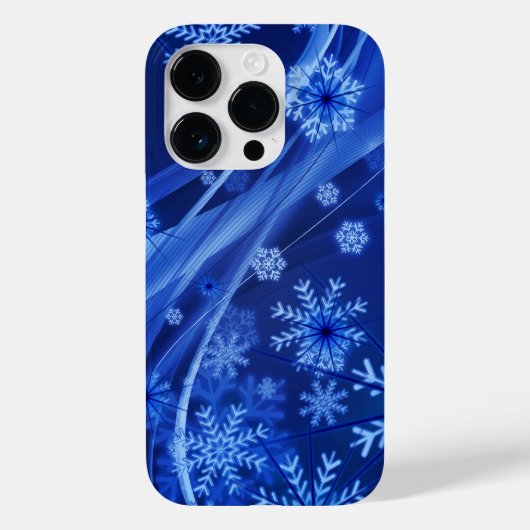 青い雪のクリスマススワール Case-Mate iPhoneケース (裏面)