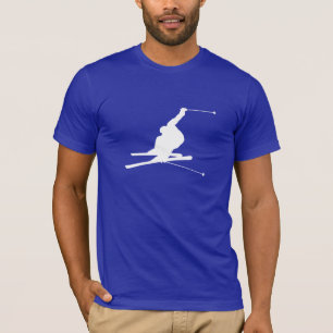青い雪のスキー Tシャツ