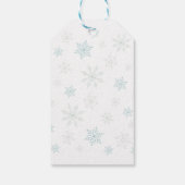 青い雪のラブ ブライダルシャワー ギフトタグ (裏面)