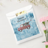 青い雪の上の赤いヴィンテージトラック フェイバーバッグ (封をした状態)