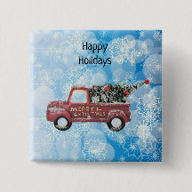 青い雪の上の赤いヴィンテージトラック