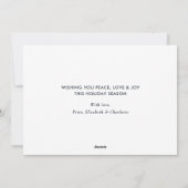 青い雪の信じ中の魔法フォトホリデーカード シーズンカード (裏面)