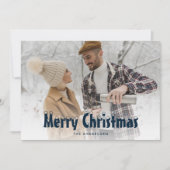 青い雪の写真メリークリスマスカード シーズンカード (正面)