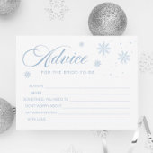 青い雪の冬のブライダルシャワーアドバイスカード 招待状