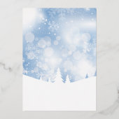青い雪の本物のホリデーサンタの手書きメッセージ 箔シーズンカード (裏面)
