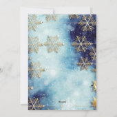 青い雪の格子縞の肖像写真　クリスマスの休暇 シーズンカード (裏面)