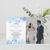 青い雪の結婚式招待状と写真 招待状 (スタンド正面)