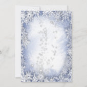 青い雪の結晶とガラス、企業のクリスマスパーティー 招待状 (裏面)