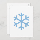 青い雪の結晶のクリスマスカード ポストカード (正面/裏面)
