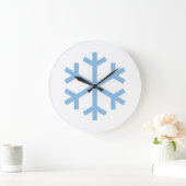 青い雪の結晶のクリスマス大きな時計 ラージ壁時計 (ホーム)