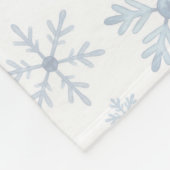 青い雪の結晶のルドルフ フリースブランケット (角)