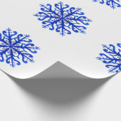 青い雪の結晶の包装紙 ラッピングペーパー (角)