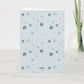 青い雪の結晶の木の枝 クリスマス カード (裏面)