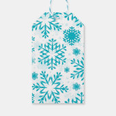 青い雪の結晶の模様 ギフトタグ (裏面)