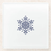 青い雪の結晶を持つコースター