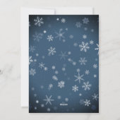 青い雪の結晶模様のクリスマス写真 シーズンカード (裏面)