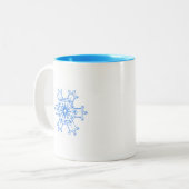 青い雪の結晶 ツートーンマグカップ (正面左)